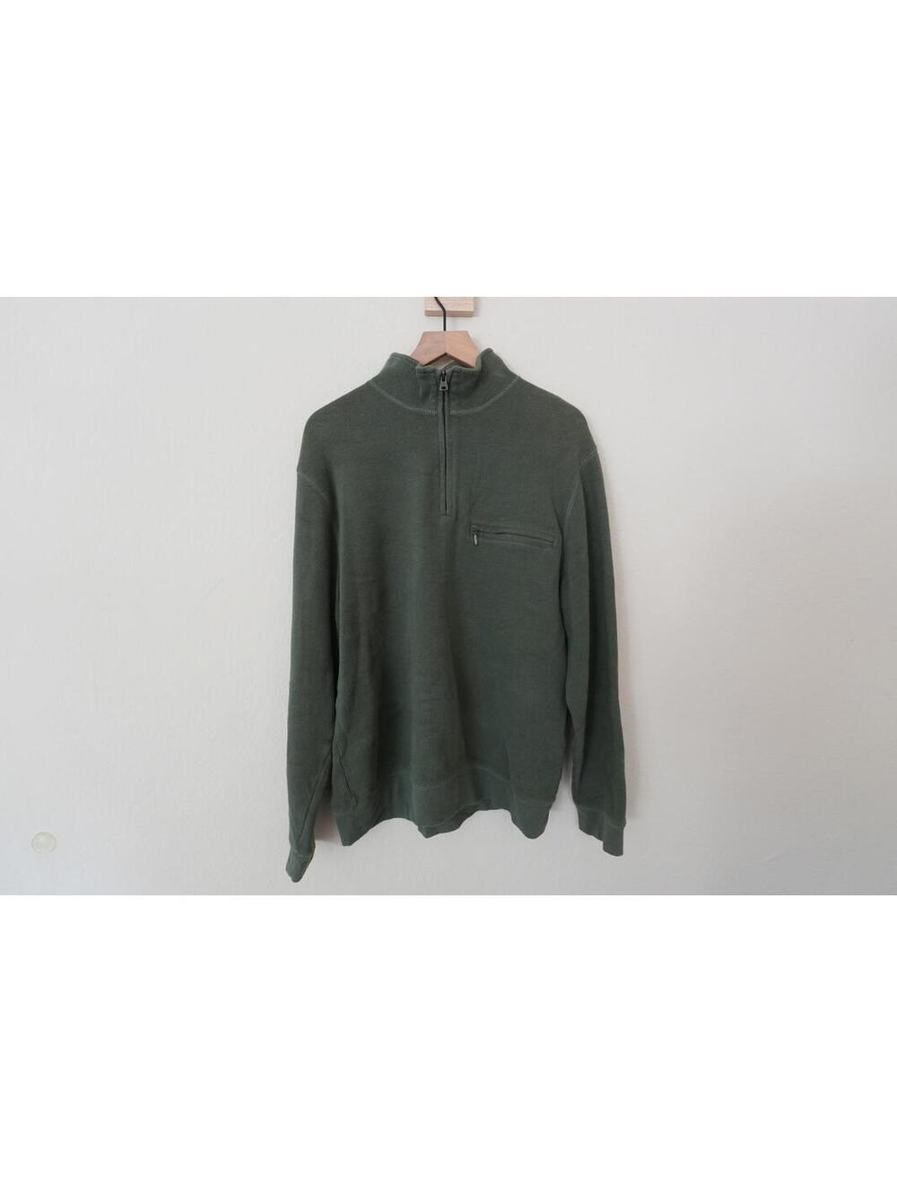 Pendleton Sweater Men's L Green 1/4 Zip Cotton